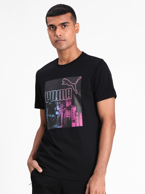 

Puma Men Black No1 Logo Neon Graphic Tee
