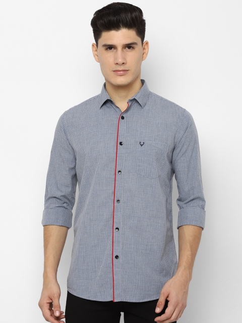 

Allen Solly Men Grey Slim Fit Checked Casual Shirt