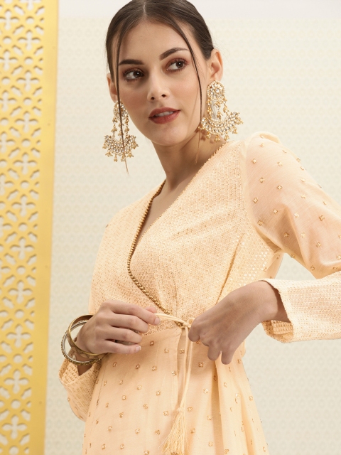 

House of Pataudi Off White Floral Printed Kurta