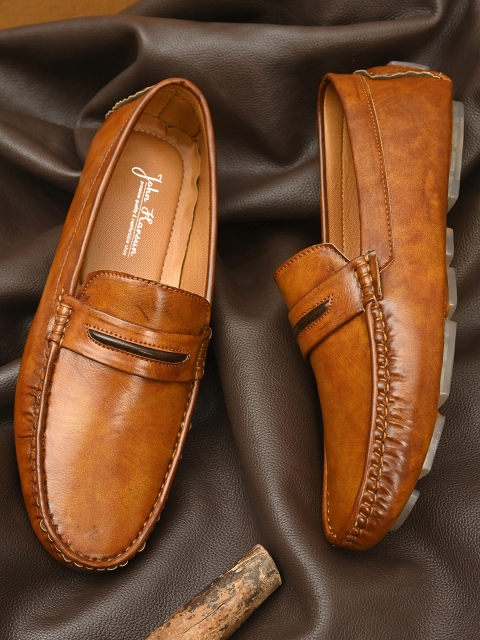 

John Karsun Men Tan Brown Driving Shoes