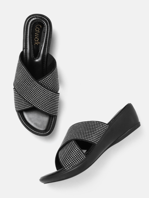 

Catwalk Women Black Embellished Partywear Wedges