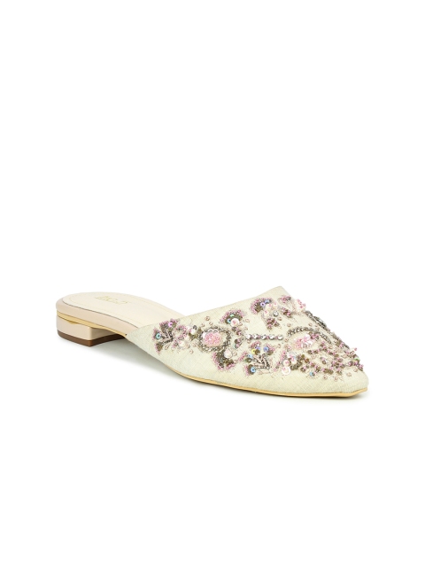 

Inc 5 Women Gold-Toned Embellished Mules