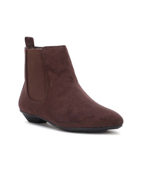 

Bruno Manetti Women Brown Solid Heeled Boots