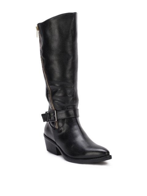 

Bruno Manetti Women Black Solid Heeled Boots