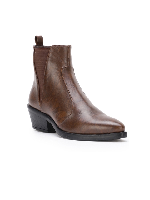 

Bruno Manetti Women Brown Solid Heeled Boots