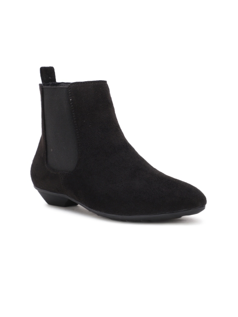 

Bruno Manetti Women Black Solid Heeled Boots