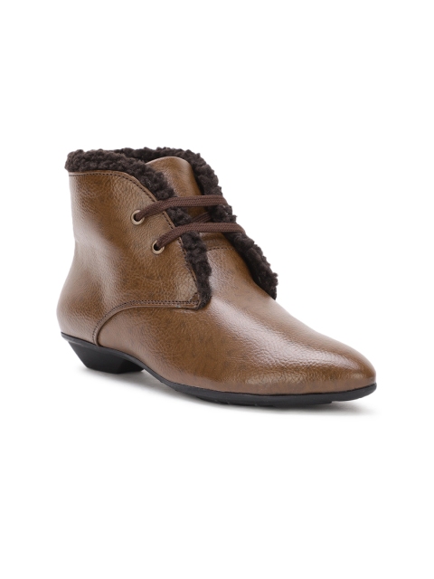 

Bruno Manetti Women Brown High-Top Flat Boots