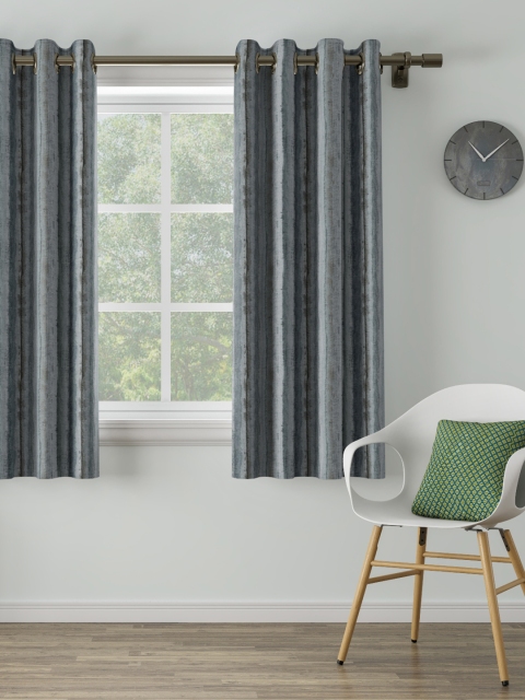 

DDecor Blue Printed Single Curtain