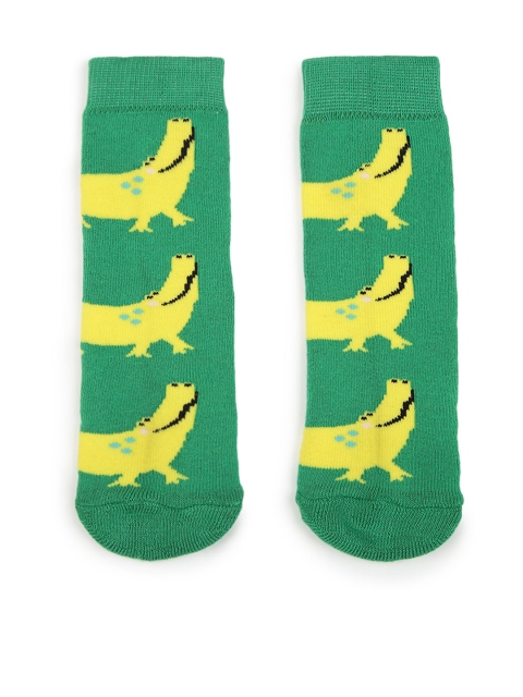 

Soxytoes Kids Green & Yellow Patterned Calf-Length Socks