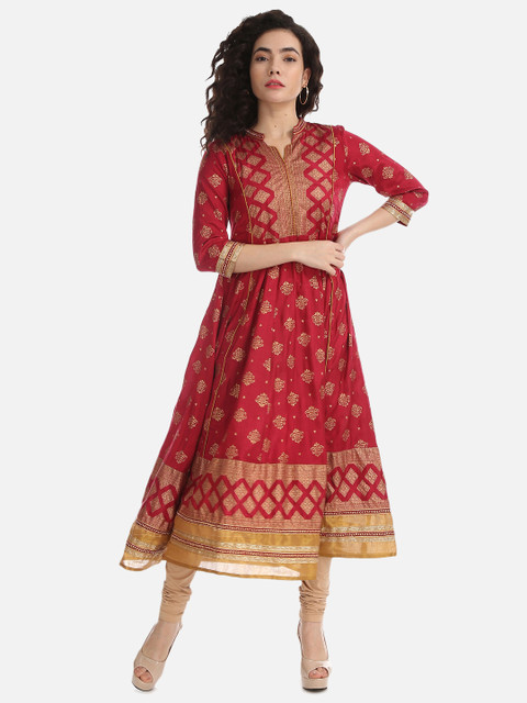 

Anahi Women Maroon Printed Anarkali Kurta