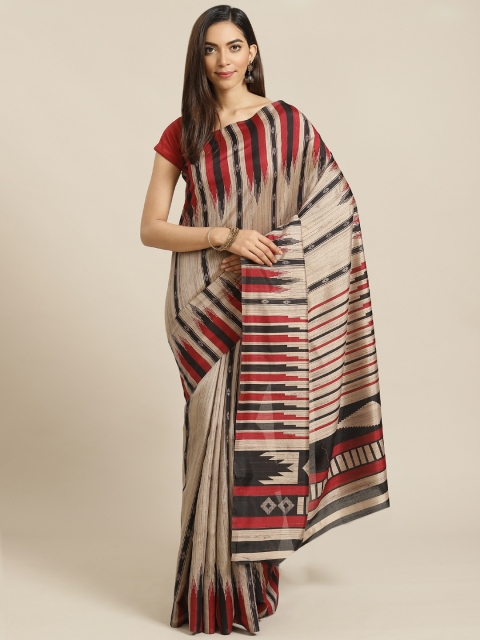 

Libas Beige & Black Printed Saree