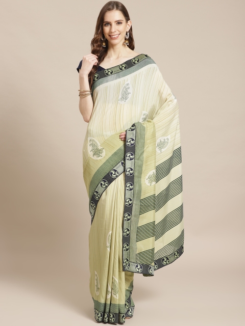 

Libas Green Printed Pure Chiffon Saree