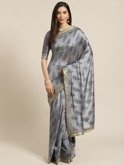 

Libas Grey & Black Printed Saree