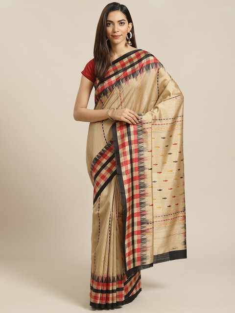 

Libas Beige & Red Printed Saree