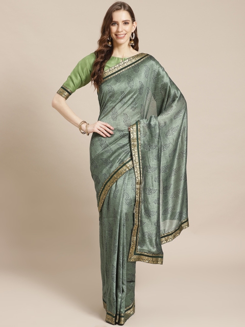 

Libas Green Paisley Print Saree