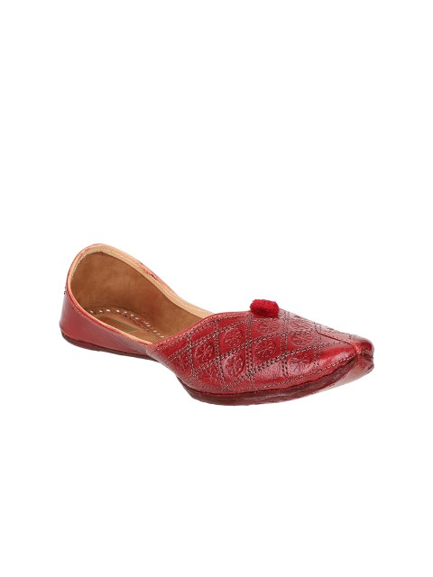 

Ta Chic Women Red Solid Suede Mojaris
