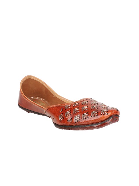 

Ta Chic Women Brown Printed Suede Mojaris