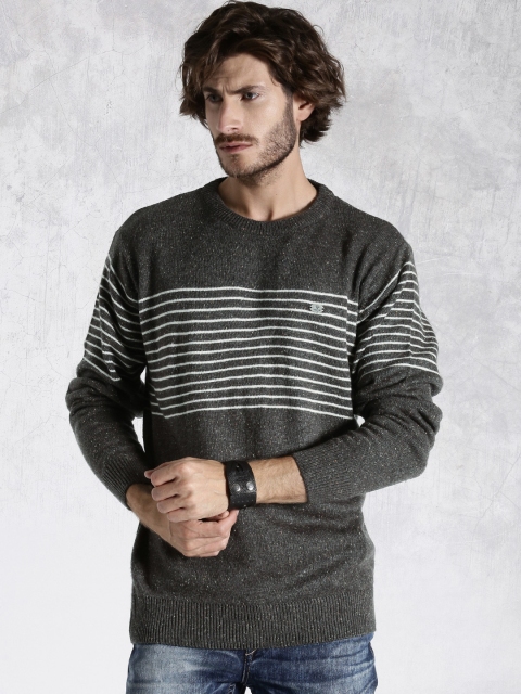 

Roadster Grey Striped Sweater