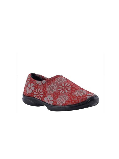 

Khadims Women Red Printed Slip-On Sneakers
