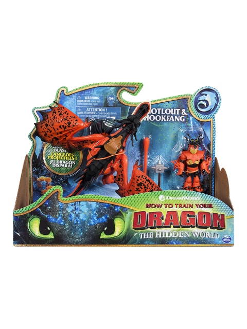 

HOW TO TRAIN YOUR DRAGON Kids Red & Black Colourblocked Hookfang Dragon with Basic Toy Figure