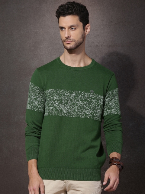 

Roadster Men Green Sweater