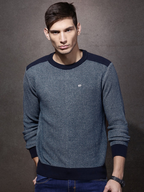 

Roadster Men Blue Sweater