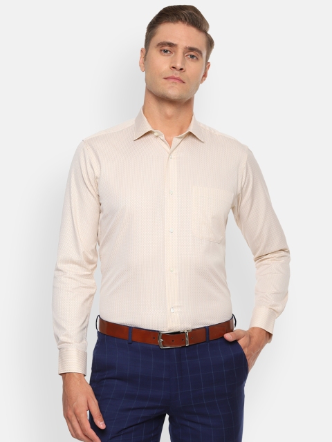

Van Heusen Men Beige Regular Fit Self Design Casual Shirt