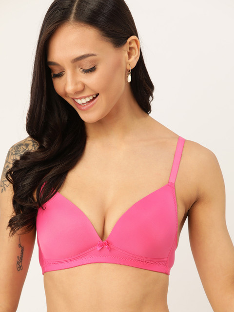 

DressBerry Pink Solid Non-Wired Lightly Padded Everyday Bra DB-PM-NWP-01B