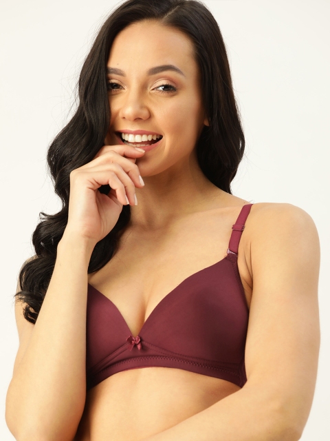 

DressBerry Maroon Solid Non-Wired Lightly Padded Everyday Bra DB-PM-NWP-P-01 D