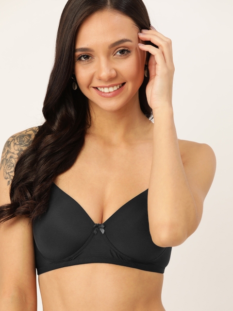 

DressBerry Black Solid Non-Wired Lightly Padded Everyday Bra DB-PM-NWP-01H