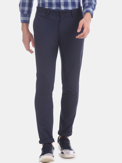 

Arrow Sport Men Navy Blue Regular Fit Solid Regular Trousers