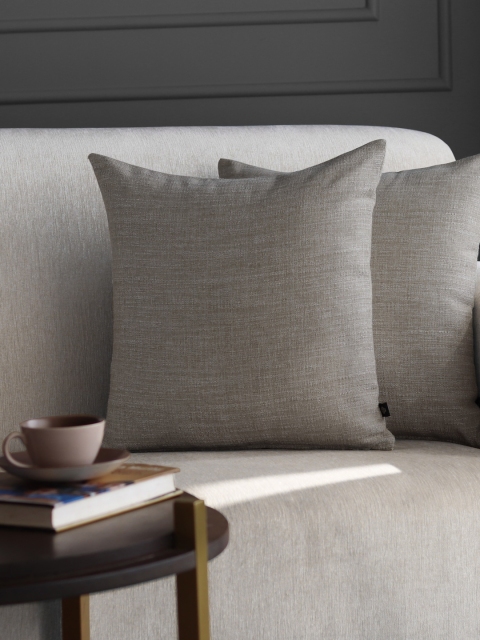 

GM Set of 2 Grey Self Design Square Cushion Covers