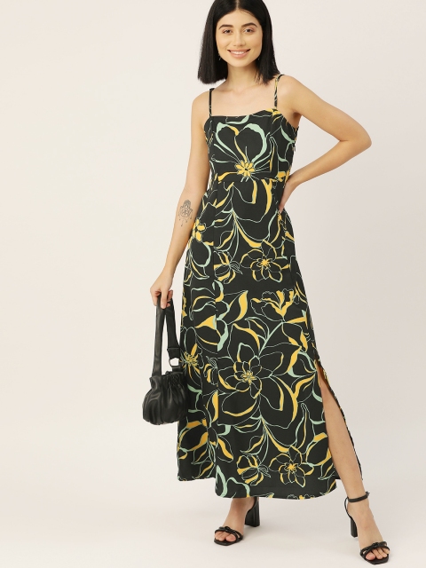 

DressBerry Women Black & Yellow Printed Maxi Dress