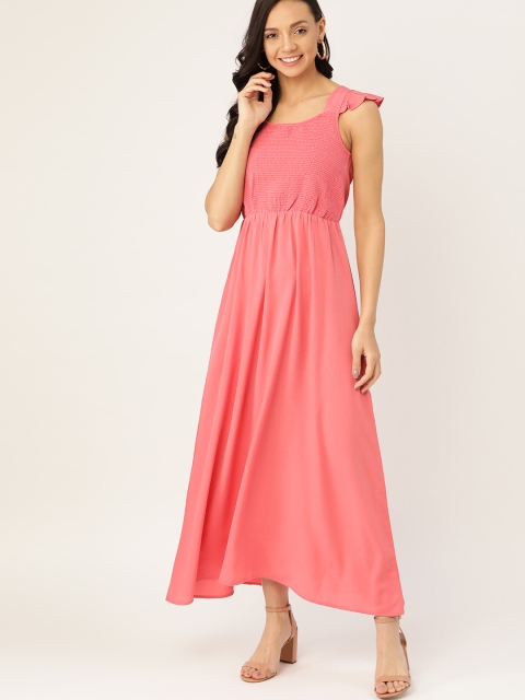 

DressBerry Women Pink Solid Maxi Dress