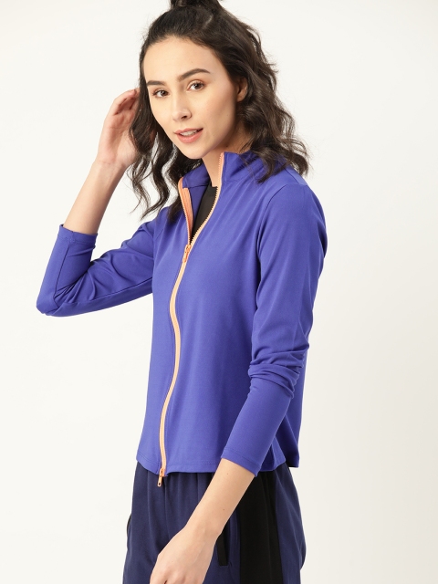 

DressBerry Women Blue Solid Sporty Jacket
