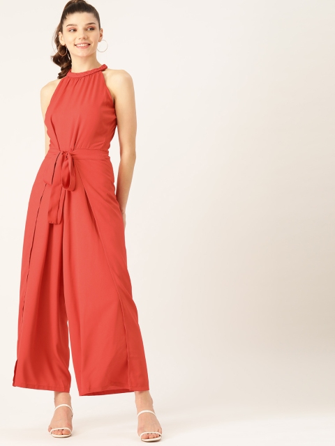 

DressBerry Women Red Solid Basic Jumpsuit
