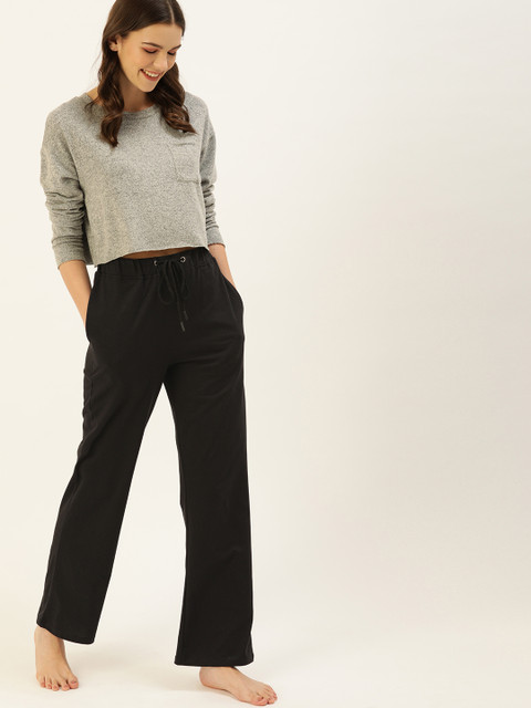 

DressBerry Women Black Solid Lounge Pants