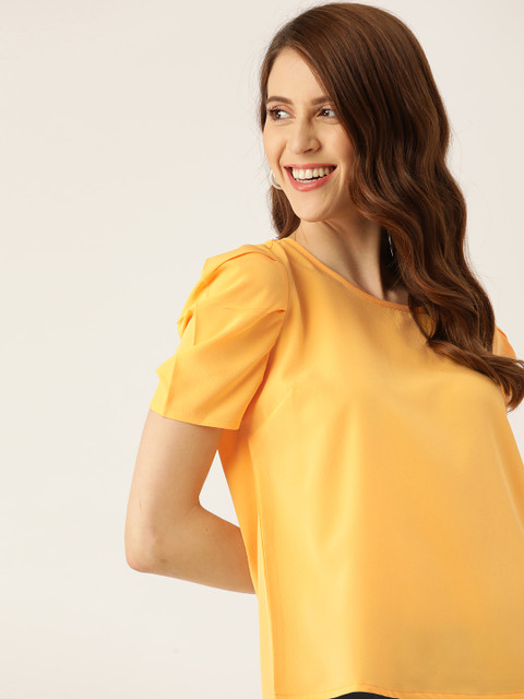 

DressBerry Women Yellow Solid Top