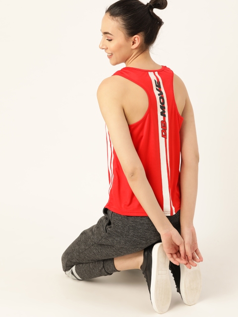 

DressBerry Women Red Solid Round Neck Tank T-shirt