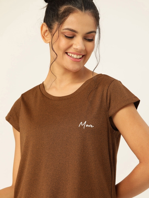 

Dressberry Women Solid Brown Styled Back Round Neck Top