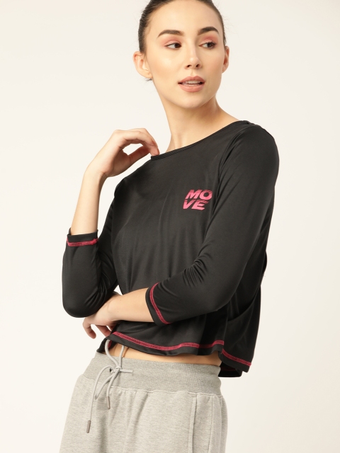 

Dressberry Women Black Solid Styled Back Crop Top