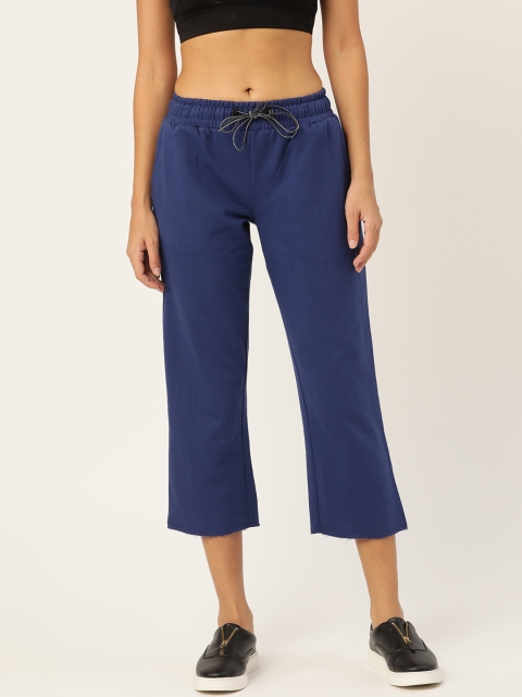 

DressBerry Women Navy Blue Pure Cotton Solid 3/4th Track Pants