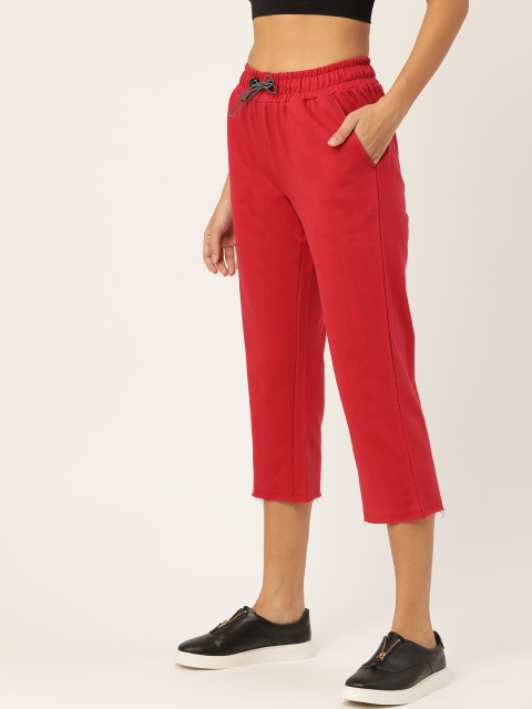 

DressBerry Women Red Pure Cotton Solid 3/4th Track Pants