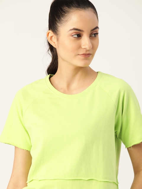 

DressBerry Women Green Solid Round Neck T-shirt