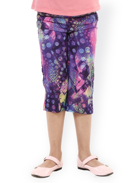 

Oxolloxo Girls Multicoloured Printed Polyester Capris, Multi