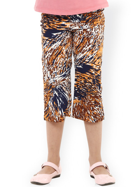 

Oxolloxo Girls Multicoloured Printed Polyester Capris, Multi