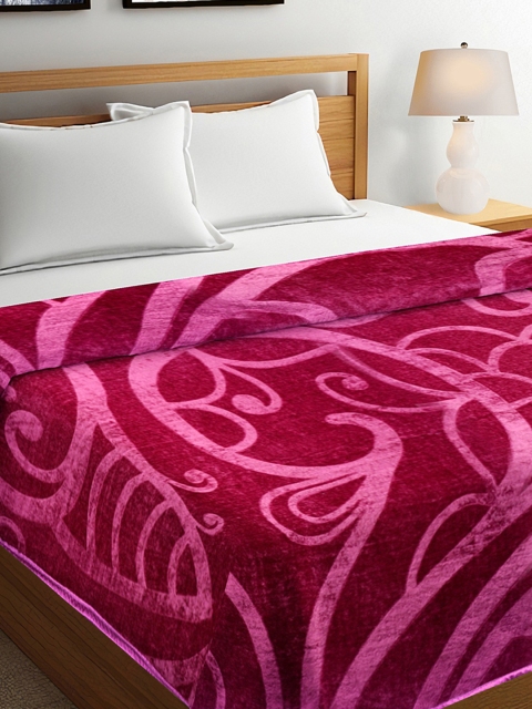 

Ispace Pink Ethnic Motifs Patterned Heavy Winter 400 GSM Double Bed Blanket