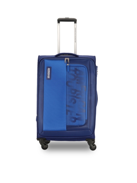 

AMERICAN TOURISTER Unisex Blue Printed AMT Montana Spinner 58Cm Cabin Trolley Bag