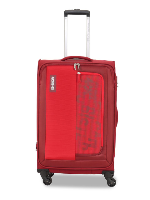 

AMERICAN TOURISTER Red Printed Soft-Sided Cabin Trolley Suitcase
