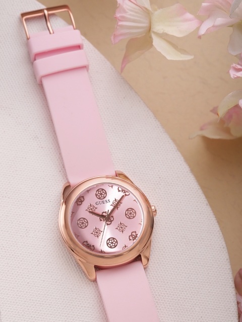 

GUESS Women Pink Peony G Textured Analogue Watch GW0107L5